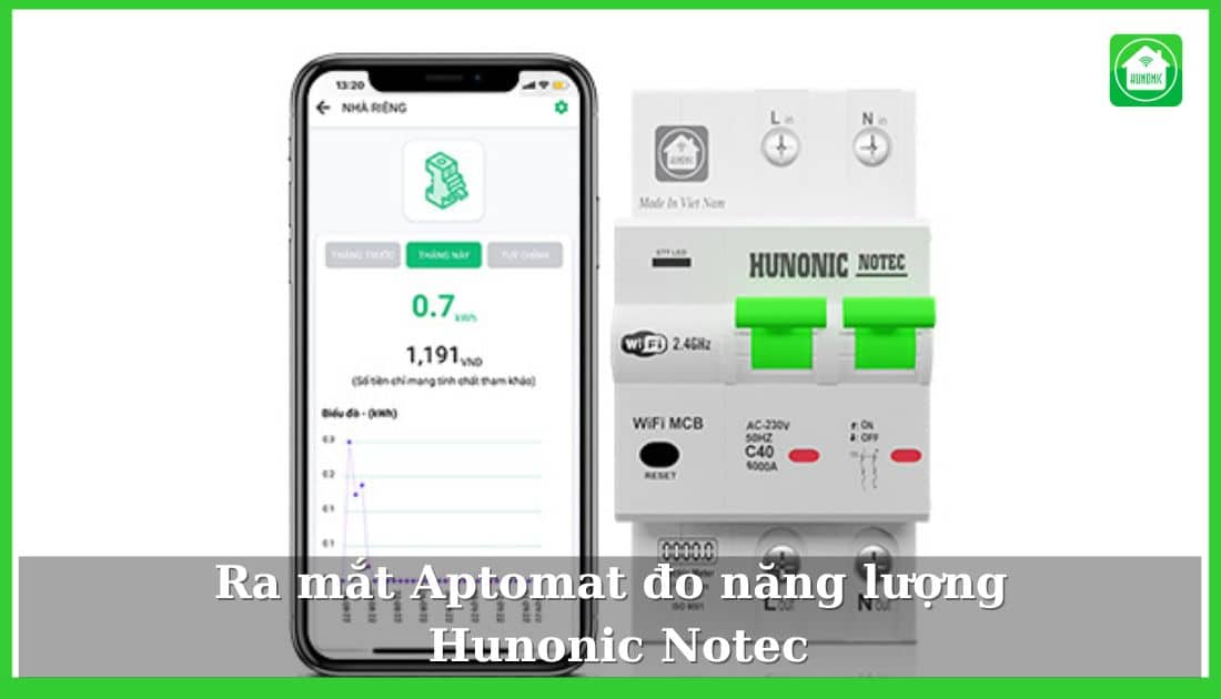 Ra mắt Aptomat đo năng lượng Hunonic Notec