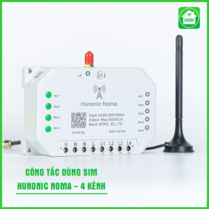 Công tắc Hunonic Noma 4CH - Điều khiển mọi thiết bị từ xa qua điện thoại dùng sim