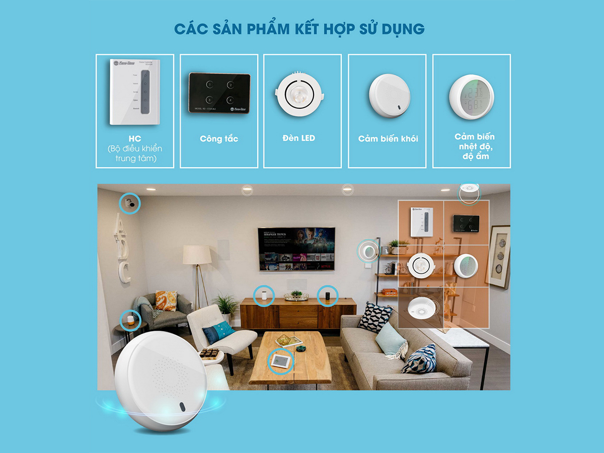 Bộ cảm biến khói CB06.SM.BLE 3