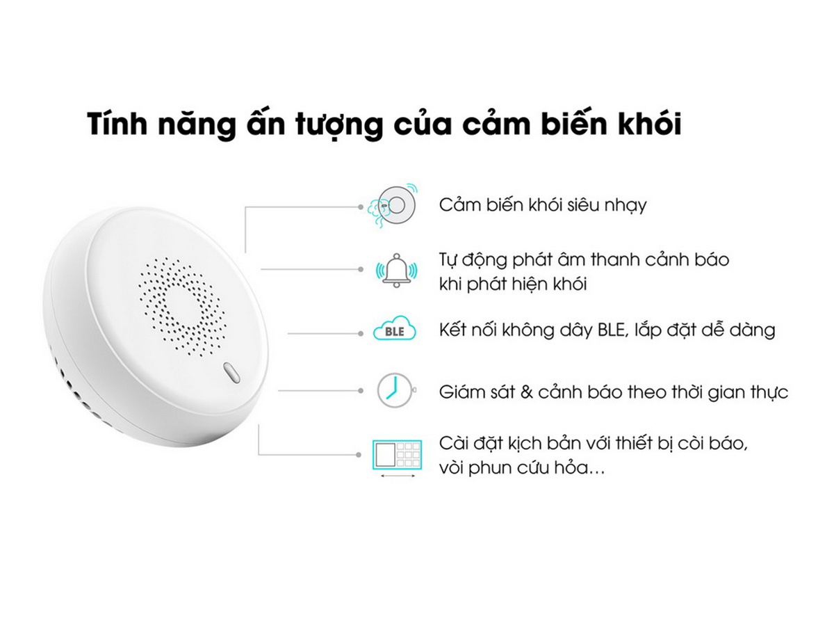 Bộ cảm biến khói CB06.SM.BLE 5
