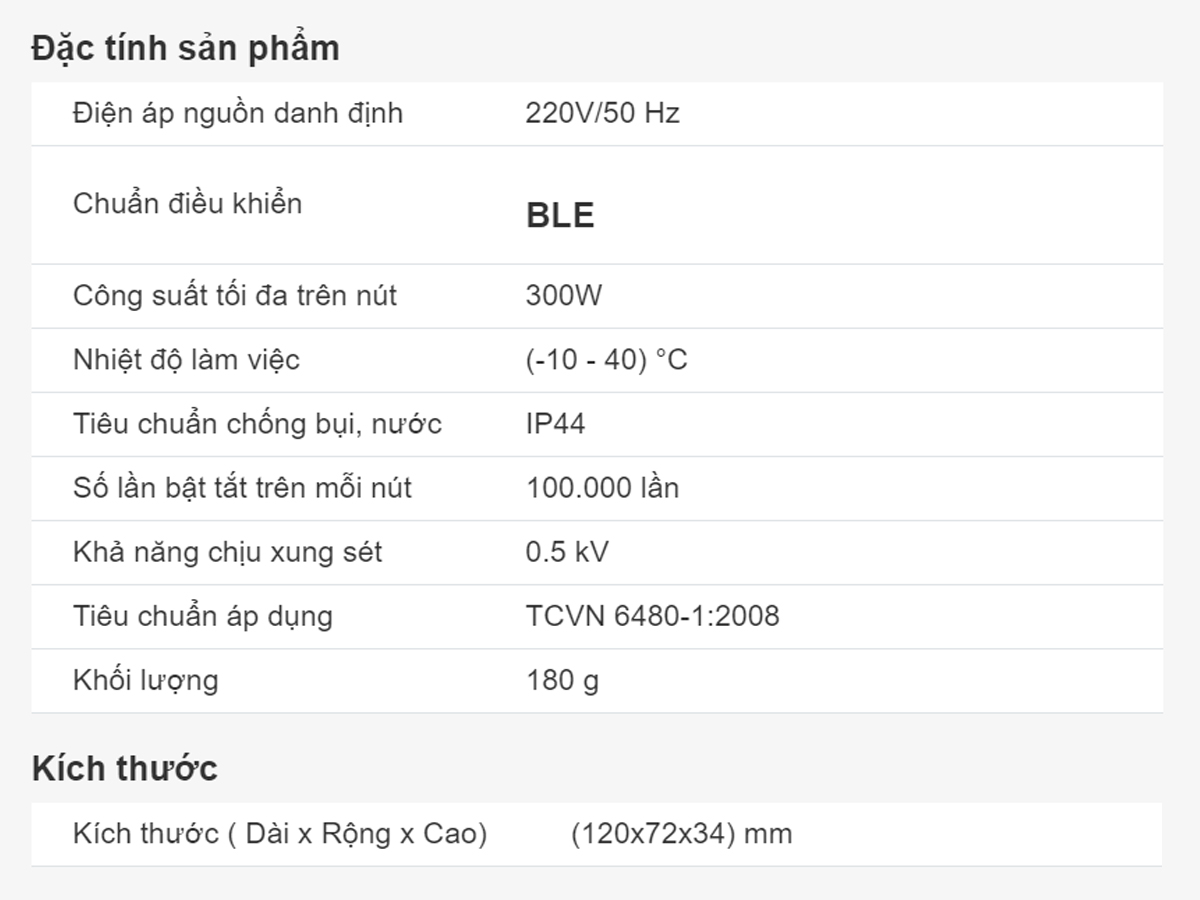 Công tắc thông minh CTCU.BLE CN.03T 6