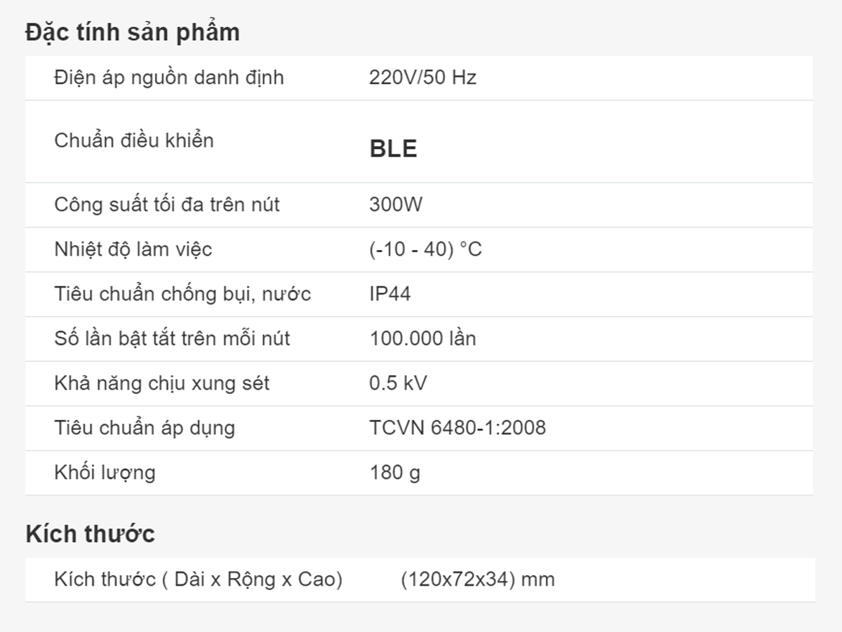 Công tắc thông minh nằm dọc 7