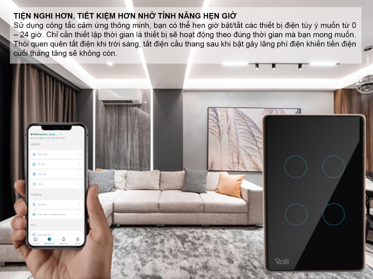 Công tắc thông minh CTCU.BLE CN.04T MN 2