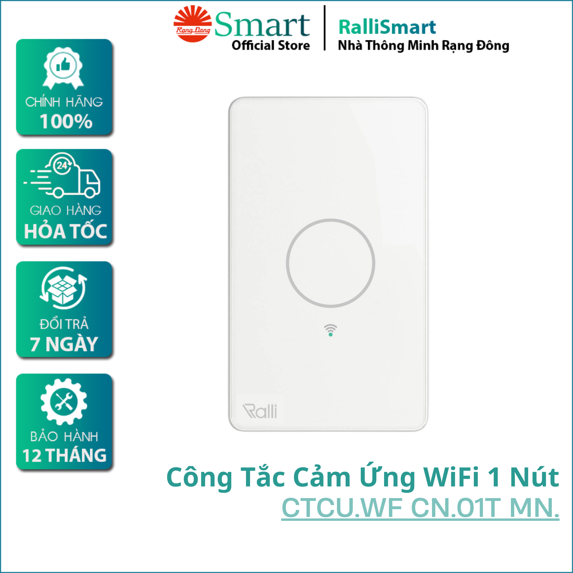 Công tắc thông minh Rạng Đông CTCU.WF CN.01T MN 2