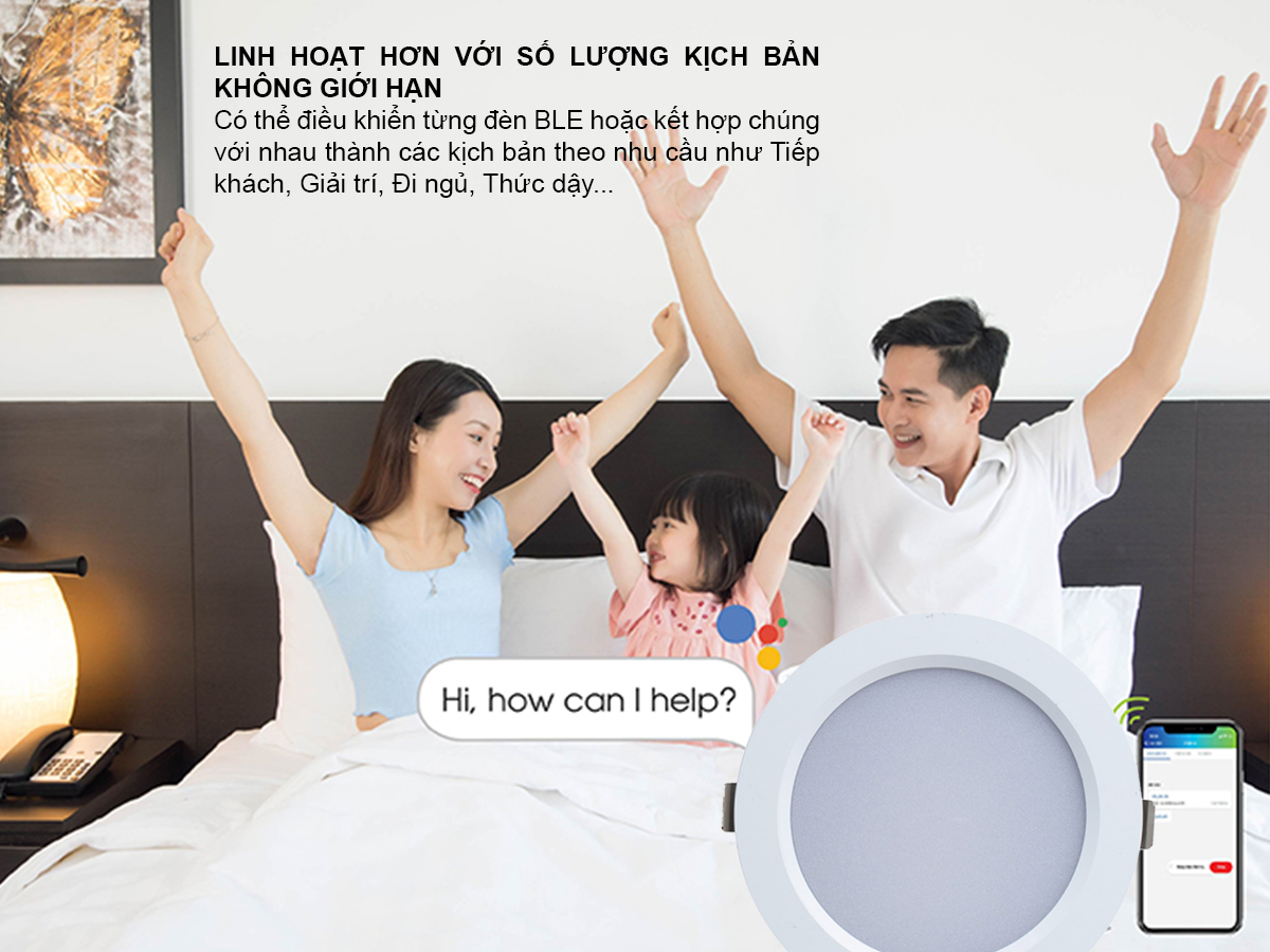 Đèn LED âm trần Downlight thông minh 110/12W 4
