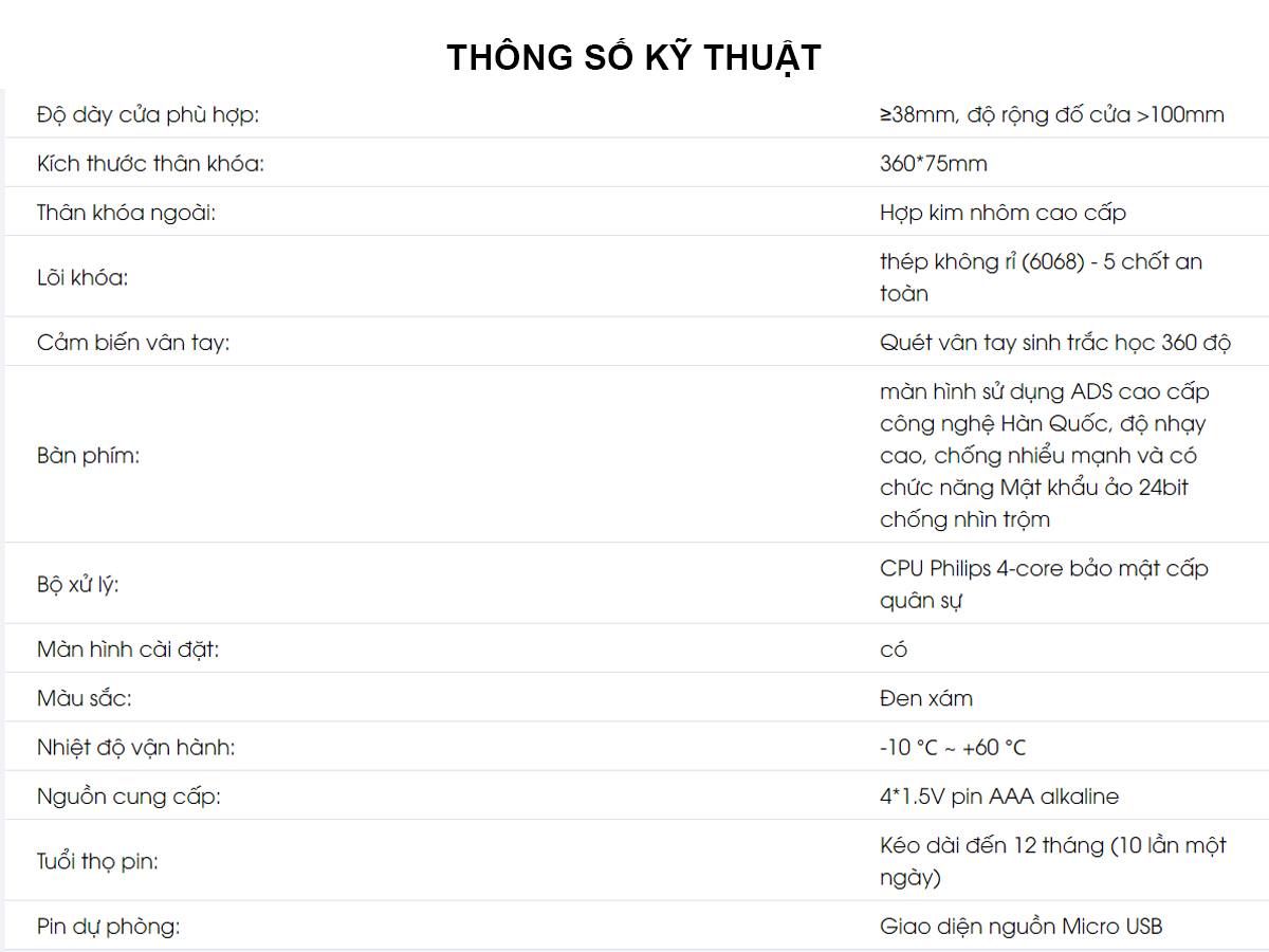 Khóa cửa thông minh U761-FACP 5