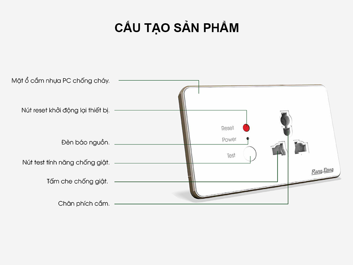 Ổ cắm âm tường chống giật 6
