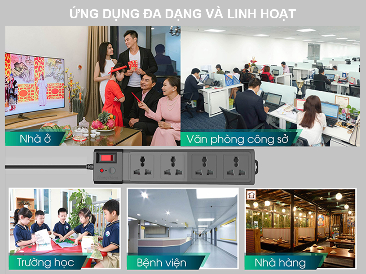 Ổ cắm đa năng chống giật 5m OC04 4C-5M-10A 6